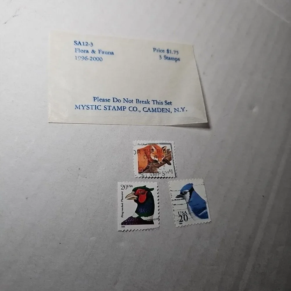U.S. 1996-2000 Flora & Fauna Commemorative Year Sa12-3 Set Of 3 Postage Stamps